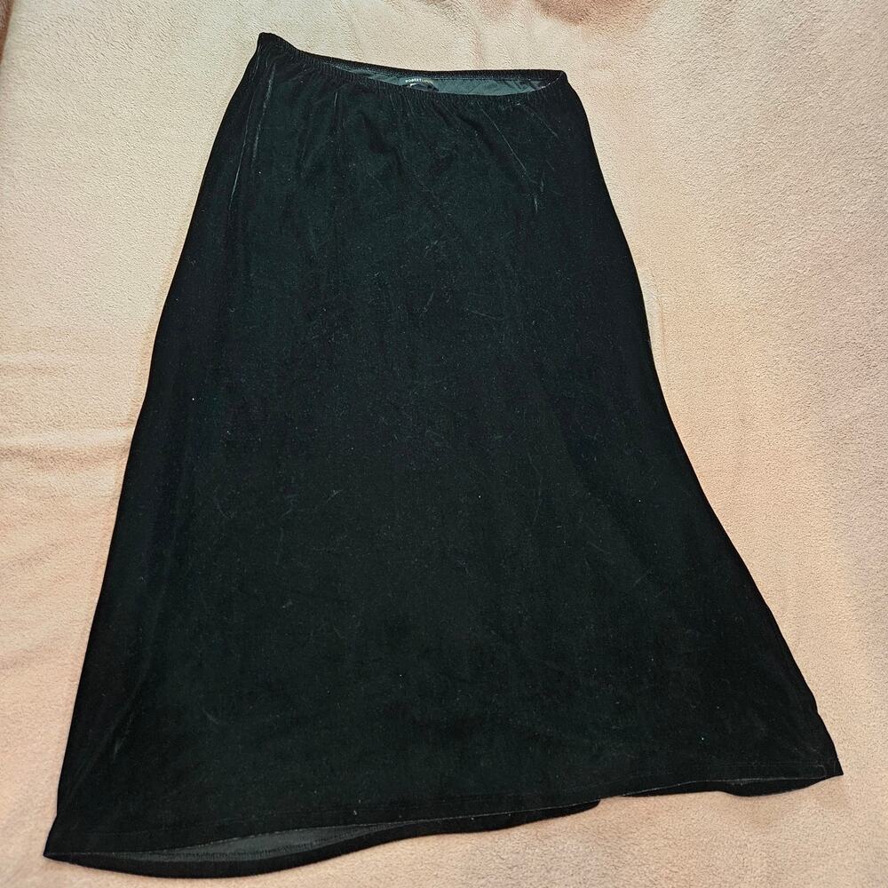 Robert Louis Black Velvet Long Maxi Skirt Size L